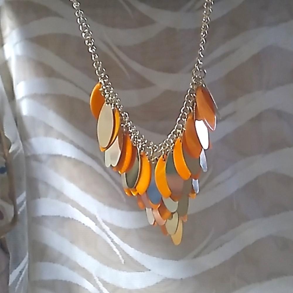 Stunning Orange and Gold Necklace